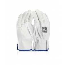 Full leather gloves ARDON®INDY - with sales label White