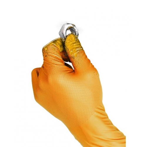 Jednorázové rukavice GRIPPAZ® 246 oranžové 50 ks 08/M 
