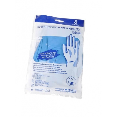 Household gloves SEMPERVELVET Blue