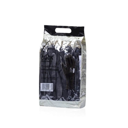 ARDONSAFETY/BUCK BLACK dipped gloves - retail pack - 12 pairs Black