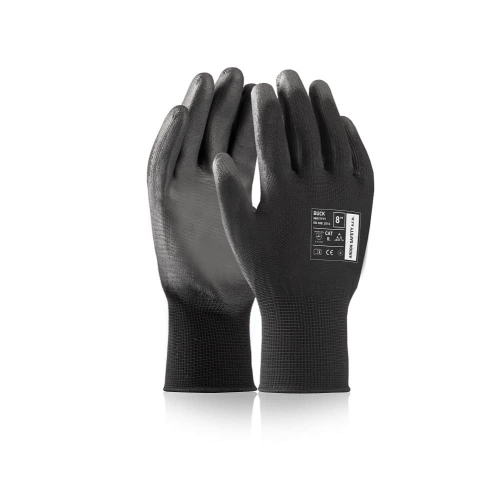 ARDONSAFETY/BUCK BLACK dipped gloves - retail pack - 12 pairs Black