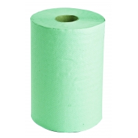 Paper towels-rolls, width 14cm, 1-layer green-MIDI