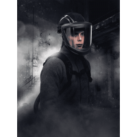 Protective helmet with visor Sundström SR 580 Blue