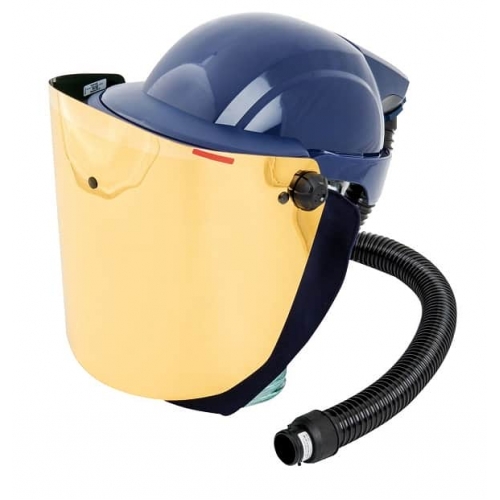 SR 587/SR 580 Protective helmet with visor and gold shield Sundström Blue