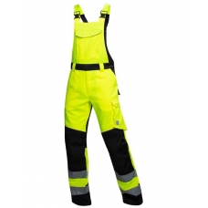 Nohavice s náprsenkou ARDON®SIGNAL+ žlto-čierne predĺžené S