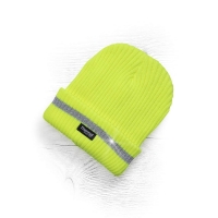 Knitted winter hat + hi-viz fleece lining ARDON®SPARK yellow Yellow
