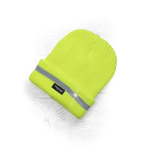 Knitted winter hat + hi-viz fleece lining ARDON®SPARK yellow Yellow