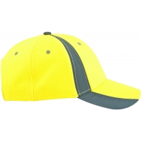Cap with hi-viz visor with reflex. stripe ARDON®TWINKLE yellow Yellow