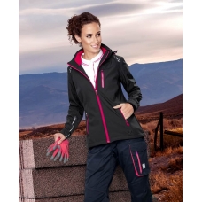 ARDON®FLORET women's softshell jacket, black (pink zippers) XS Black-pink