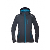 Bunda softsh. ARDON®FLORET dámska, čierna (tyrkysové zipsy) 