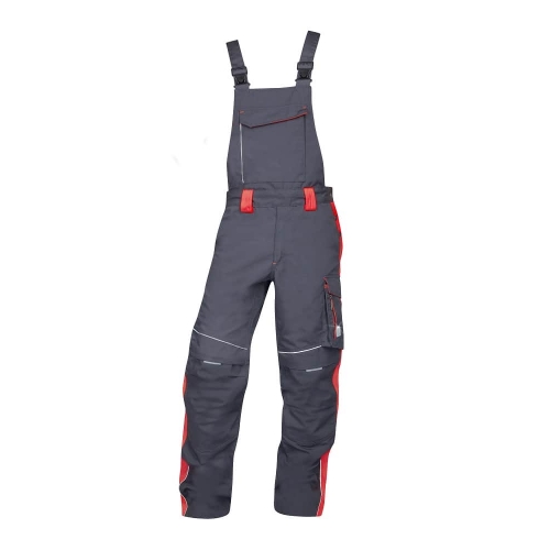 Pants with bib ARDON®NEON gray-red Red
