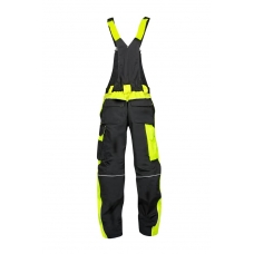 Pants with bib ARDON®NEON black-yellow, extended Yellow