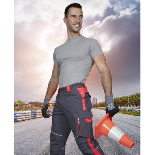 Pants to the waist ARDON®NEON gray-red, extended Red