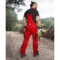 Pants with bib ARDON®URBAN+ red-black red (bright)