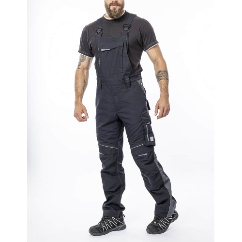 Nohavice s náprsenkou ARDON®URBAN+ čierno-sivé predĺžené