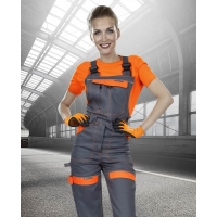 Pants with bib ARDON®COOL TREND women's gray-orange Gray-orange
