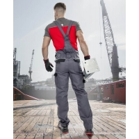 Nohavice s náprsenkou ARDON®COOL TREND sivo-čierne predĺžené