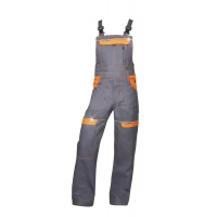 Nohavice s náprsenkou ARDON®COOL TREND sivo-oranžové predĺžené