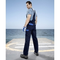 Pants with bib ARDON®COOL TREND dark blue-light blue shortened Blue-blue
