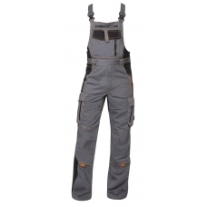 Pants with bib ARDON®VISION 03 grey-orange, extended Gray