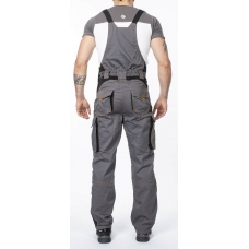Pants with bib ARDON®VISION 03 grey-orange, extended Gray