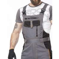 Nohavice s náprsenkou ARDON®VISION 03 sivo-oranžové, predĺžené