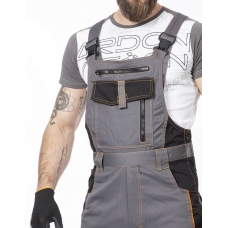 Pants with bib ARDON®VISION 03 grey-orange, extended Gray