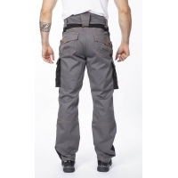 Waist trousers ARDON®VISION 02 grey-orange, shortened Gray
