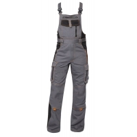Pants with bib ARDON®VISION 03 grey-orange, shortened Gray