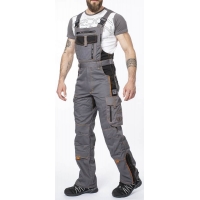 Pants with bib ARDON®VISION 03 grey-orange, shortened Gray