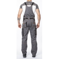 Pants with bib ARDON®VISION 03 grey-orange, shortened Gray