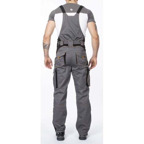 Nohavice s náprsenkou ARDON®VISION 03 sivo-oranžové, skrátené