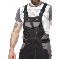 Pants with bib ARDON®VISION 03 black-grey, shortened Black