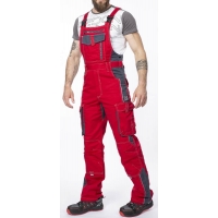 Pants with bib ARDON®VISION 03 red-grey Red