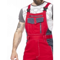 Pants with bib ARDON®VISION 03 red-grey, extended Red