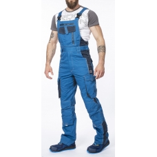 Nohavice s náprsenkou ARDON®VISION 03 sv. modro-tm. modré, skrátené 56 