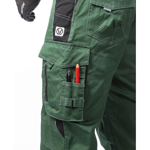 Nohavice s náprsenkou ARDON®VISION 03 zelené, skrátené