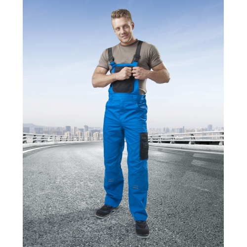 Nohavice s náprsenkou ARDON®4TECH 03 modro-čierne, predĺžené