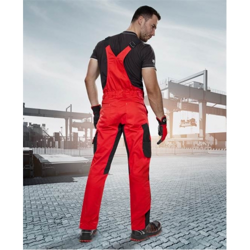 Nohavice s náprsenkou ARDON®PRE100 03 červeno-čierne