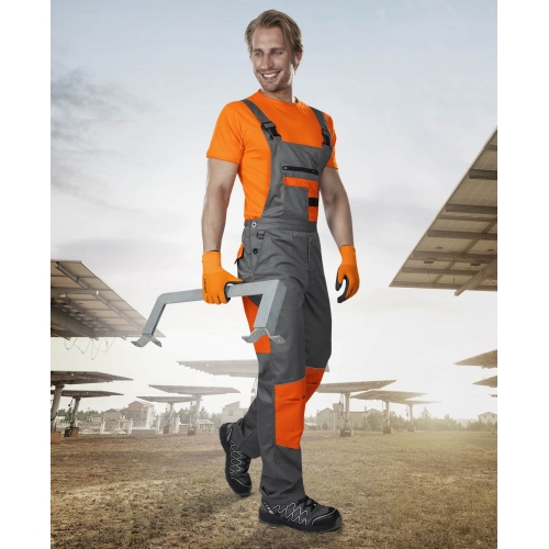 Nohavice s náprsenkou ARDON®2STRONG 03 sivo-oranžové