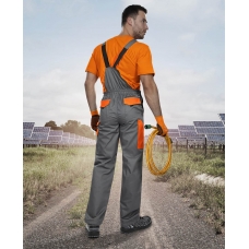 Pants with bib ARDON®2STRONG 03 grey-orange Gray
