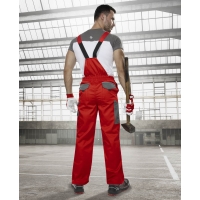 Pants with bib ARDON®2STRONG red-grey Red