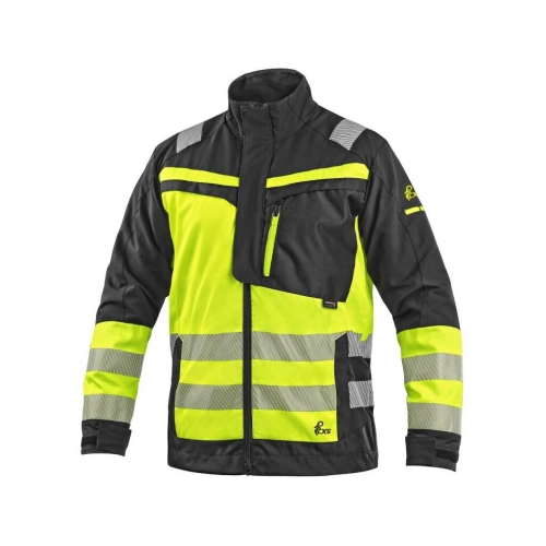 Blúza CXS NAOS, pánska, čierno-žltá Hi-Vis, reflexné pruhy, veľ. 