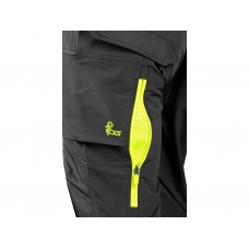 Nohavice CXS NAOS HV, pánske, čierno-žlté Hi-Vis, reflexné pruhy, veľ. 