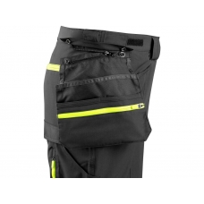 Nohavice CXS NAOS HV, pánske, čierno-žlté Hi-Vis, reflexné pruhy, veľ. 