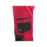 Nohavice CXS SOLIS FLEX, pánske, červeno-čierne, veľ. 