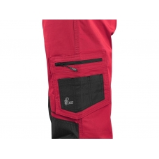 Nohavice CXS SOLIS FLEX, pánske, červeno-čierne, veľ. 