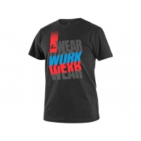 Tričko CXS WORKWEAR, krátký rukáv, čierno-modré-červené