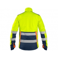 Bunda CXS BENSON, výstražná, softshell, pánska, žlto-modrá, veľ. 