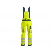 Nohavice CXS BEDFORD, výstražné, pánske, softshell, žlto-petrolová, veľ. 